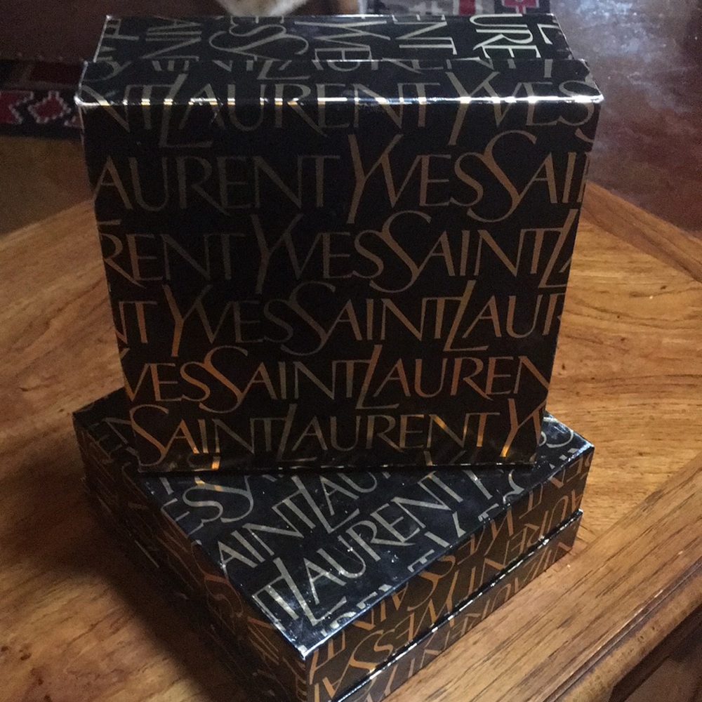 2 Vintage YSL Signature gift boxes.